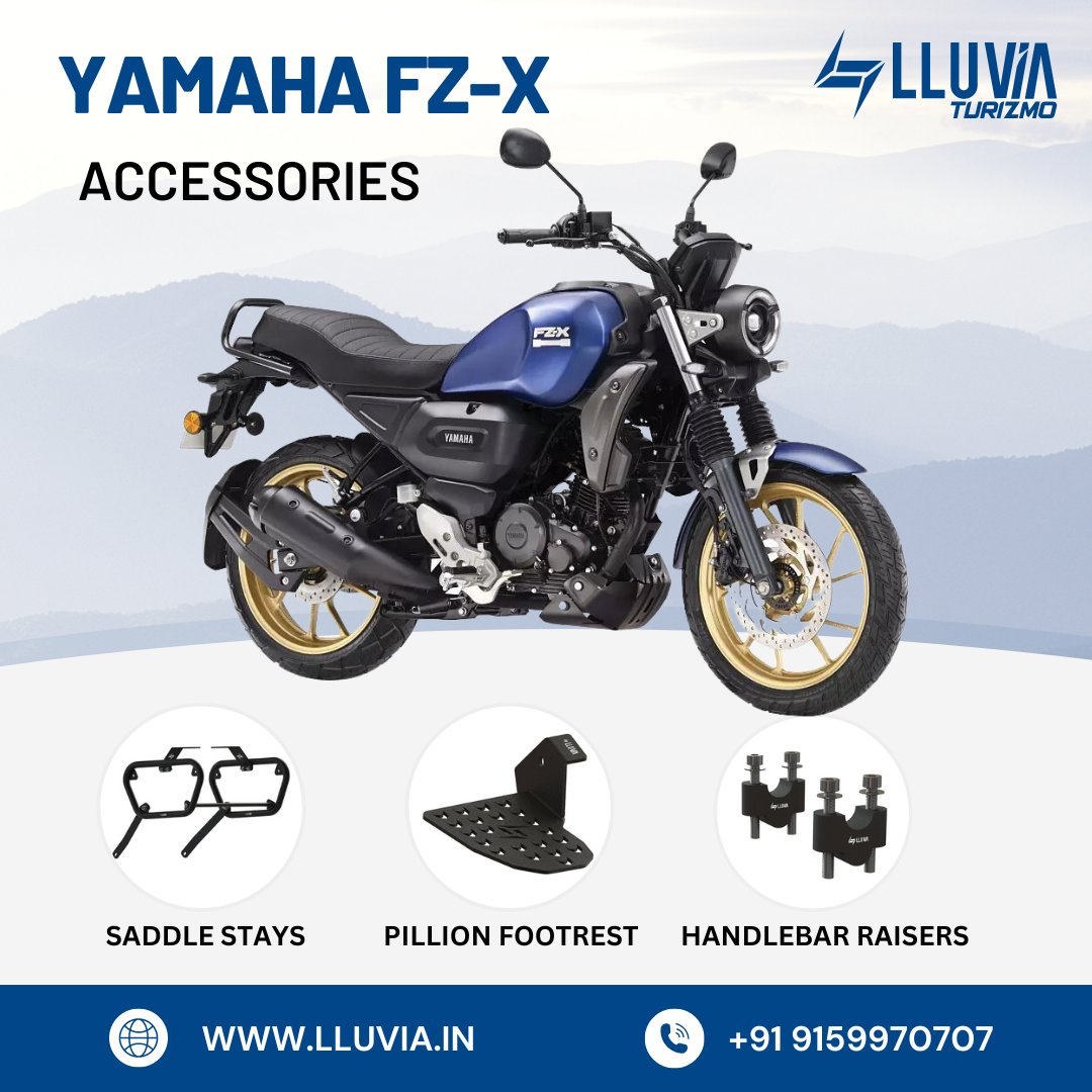New Products Alert! 
Yamaha FZ-X Accessories are now available in LLUVIA!

Order now at lluvia.in and take your Yamaha FZ-X to the next level! 

#lluviaturizmo #lluviaindustries #lluvia #YAMAHA #fzx #YAMAHAFZX #bike #newproduct #BIKER #Travel #Riders #rider #bikes