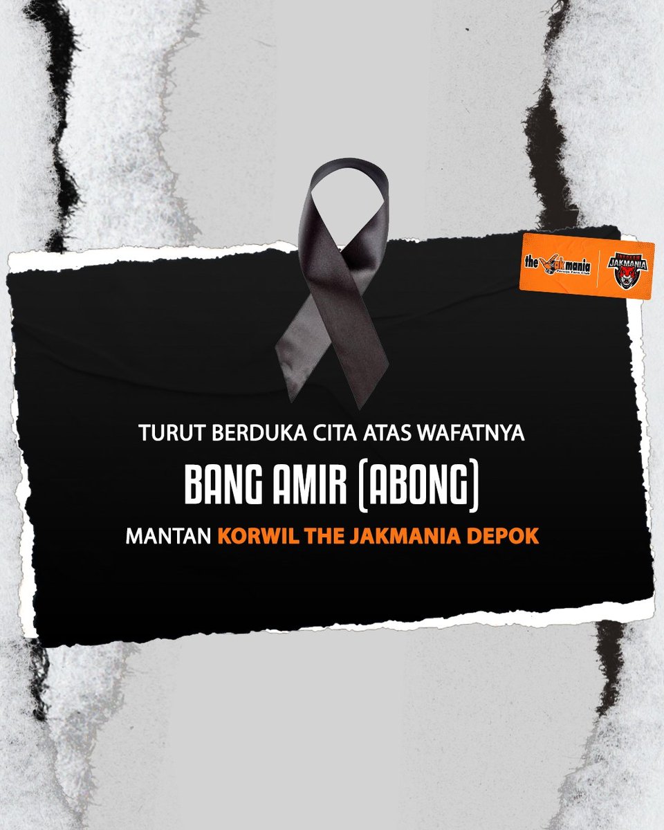 InfokomJakmania's tweet photo. Turut berduka cita sedalam-dalamnya atas kepergian Bang Amir atau yang akrab disapa Bang Abong, Mantan Koordinator Wilayah the Jakmania Depok.

Semoga amal ibadah Almarhum diterima oleh Allah SWT dan keluarga yang ditinggalkan diberi ketabahan. Amiiin.
#Jakmania 
#infokomjakmania https://t.co/qTEMlBTQKm