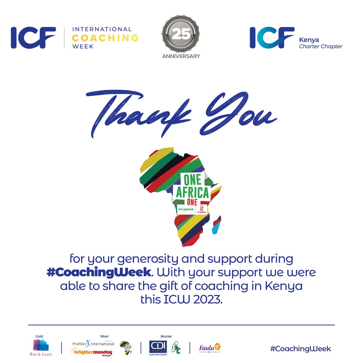 ICWKenyaChapter's tweet photo. Kicking off this week with Thanksgiving!
Thank you to our silver sponsors of the #icw2023 
@ProfilesIntlEA @BrighterMonKE @MPESAAfrica
You made it possible for us to impact lives! https://t.co/IpyFpdjRSZ