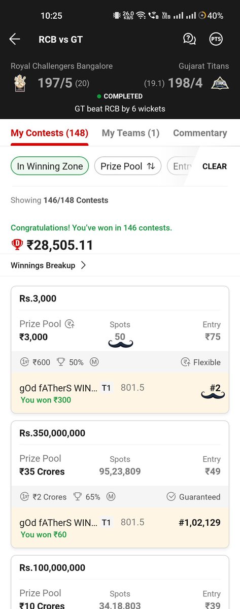 TheRitikGupta's tweet photo. Ultra cleansweep in IPL upto 339 members mini Gl Rank 1.

Same team posted on my telegram channel 👇

https://t.co/CZq4d6QoqD

#Dream11 #ViratKohli𓃵 #subhmangill #GTvsCHE #IPLPlayOffs #vision11 #JioCinema #1xbet #TrendingNow https://t.co/4hTNW0zi6E