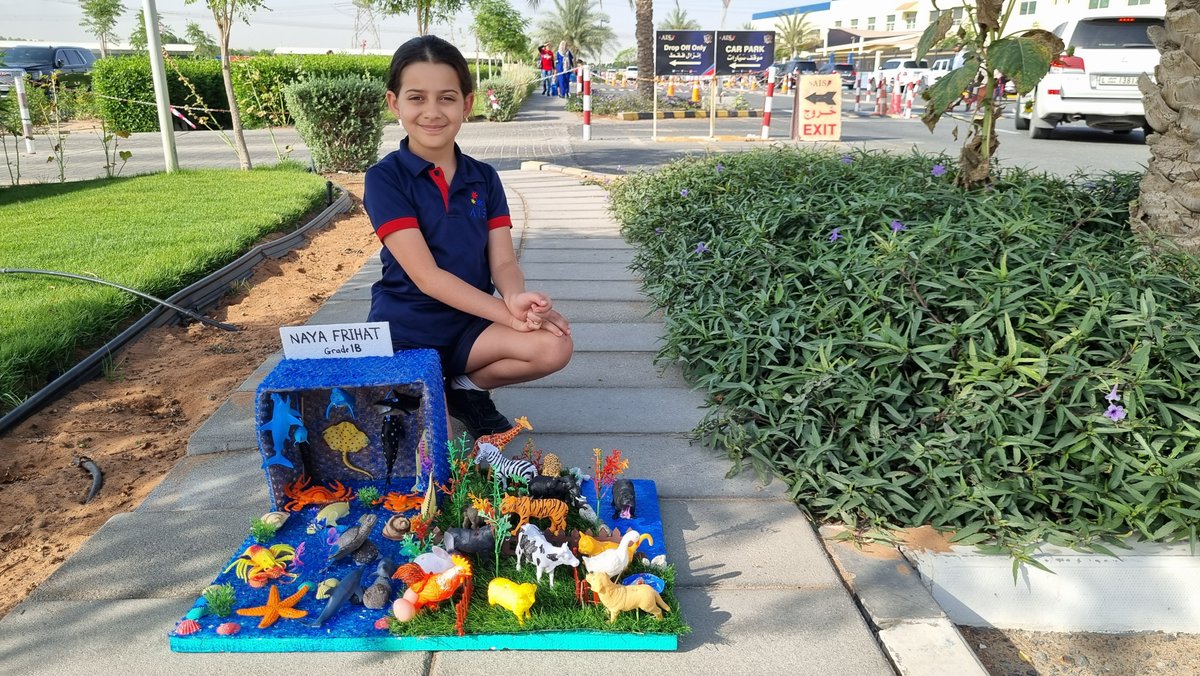 AIS_Grade1's tweet photo. Grade 1B student Naya Frihat was very excited about her project on Animal Types, which included wild, farm, and sea animals. 🦒🐎🐟

Great job Naya! 

#AISGrade1 #AISPrmarySch #AISJourneyToSucess https://t.co/8uSE1HxBOR
