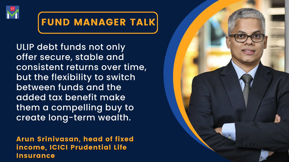 ETMarkets's tweet photo. #FundManagerTalk: One product that stands out and will come with dual benefits of tax savings and long-term wealth are unit-linked insurance plan (ULIP) debt funds, says Arun Srinivasan, head of fixed income, @ICICIPruLife

https://t.co/bokq6CTpTV https://t.co/EN36DCs1kO