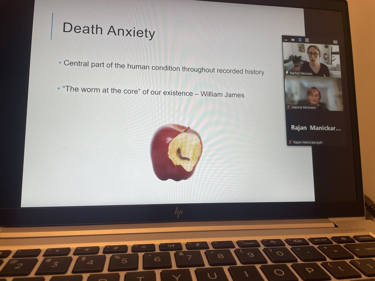 An awesome start to the @SEastSydHealth #NPCW2023 
Bonanza with @RachelEMenzies talking to us about her amazing work in death anxiety. Massive thank you to Rachel and those who joined the session.