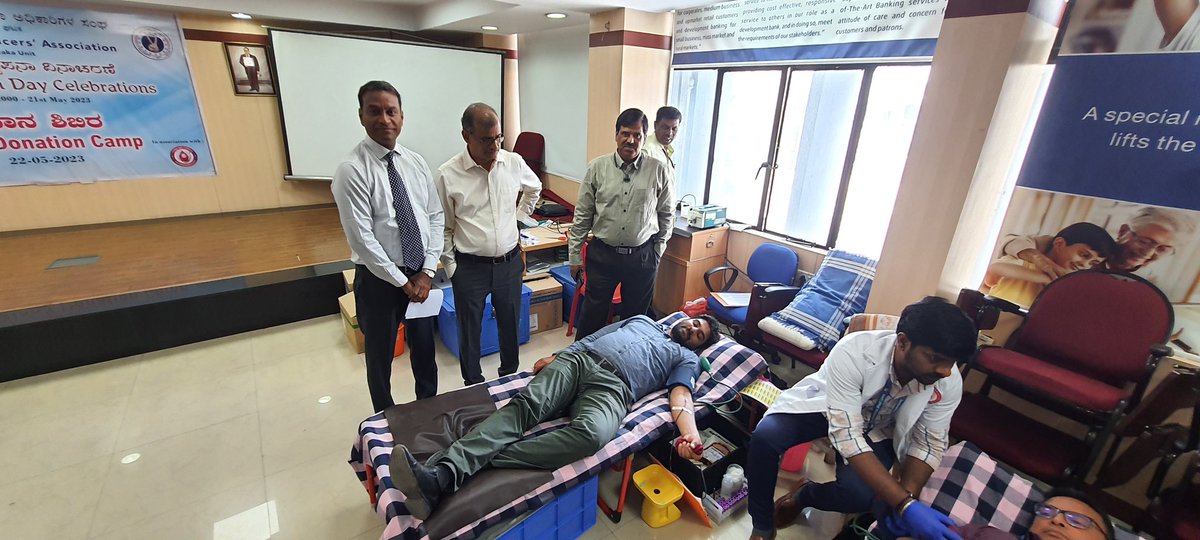 boioakarnataka's tweet photo. Blood Donation Camp at Bengaluru ZO inaugurated by our beloved Gen Secretary Com.Madhusudhana and our Zonal Manager - Com.  M P Ramesh . https://t.co/227ew8ewWB