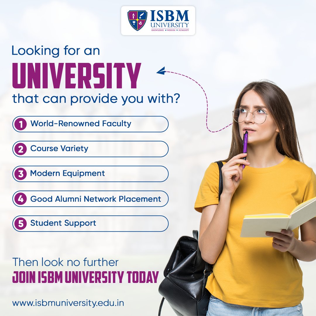 ISBMUniversity's tweet photo. Turn your aspirations into reality at ISBM University, where dreams are nurtured and futures are shaped.
Visit us at https://t.co/SDaD3bI7IW
#isbm #university #isbmuniversity #WorldRenownedFaculty #CourseVariety #ModernEquipment #AlumniNetworkPlacement #HigherEducation #CampusLife #FutureReady #LearningExperience #EducationalExcellence #CareerOpportunities #LeadershipDevelopment #AcademicExcellence #InnovationinEducation #SkillsDevelopment #GlobalLearning #SuccessStories