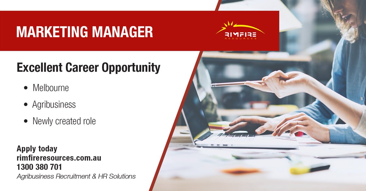 Join an Australian owned Agribusiness and take ownership of marketing within the organisation.

Apply today: adr.to/k54qsai

#marketing #communications #agribusiness #agriculture #agjobs #jobs #rimfireresources