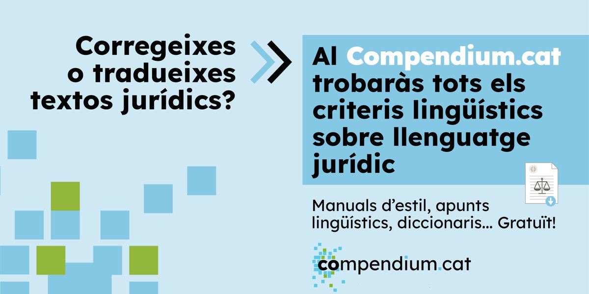 conselladvocat's tweet photo. ✍️TEXTOS JURÍDICS | Manuals d'estil, apunts lingüístics, diccionaris, models de documents...  
👉Posem al teu abast un munt de recursos gratuïts de llenguatge jurídic en català! 
🔎Consulta'ls a 🔗https://t.co/rL82e7GXBx
 #CompendiumCat #Dret #Llengua https://t.co/K9P67OY1z2