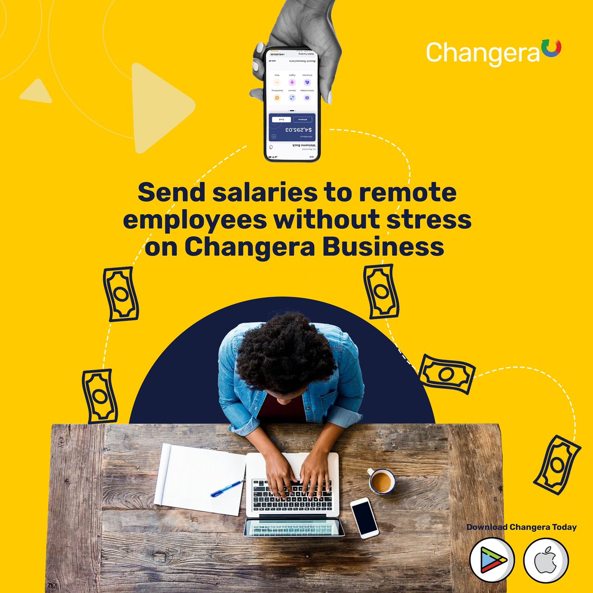 ChangeraApp's tweet photo. Salary time is getting closer and we would like to remind you that you can send money to your remote workers all around the world with a Changera Business account. 

Nigeria 🇳🇬, UK 🇬🇧, Ghana 🇬🇭, Canada 🇨🇦, etc. 

https://t.co/9c54j0uik8 https://t.co/FOwQcCCKbT