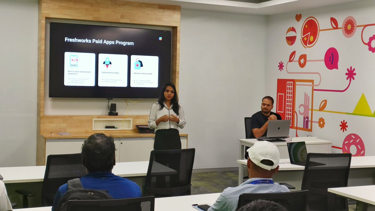 FreshworksInc's tweet photo. 💫 Glimpses from our first-ever developer workshops in Bengaluru and Chennai. We had an opportunity to interact with developers and assist them in building apps for Freshworks Marketplace.
Learn about the Freshworks Paid Apps program: https://t.co/xDghEaw0fb
#BuildMoreBeMore https://t.co/sn6BnTUOo0