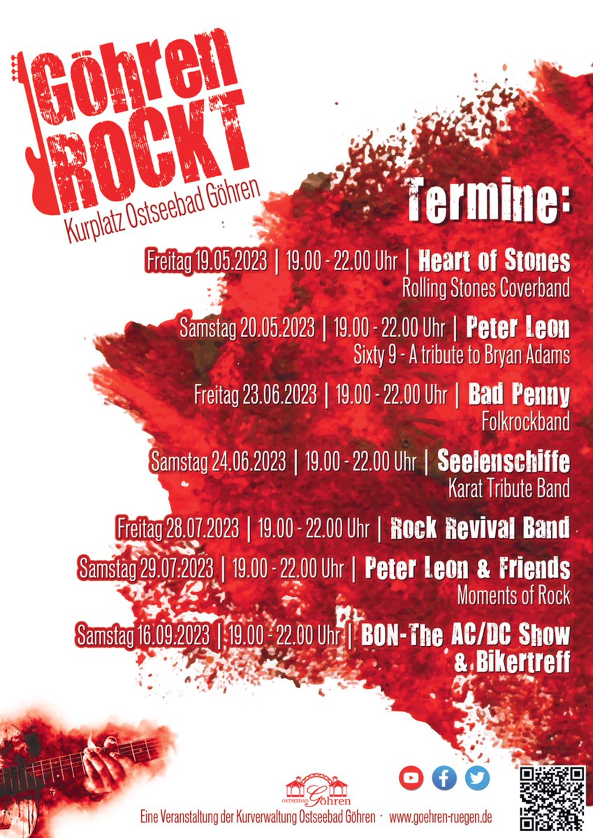 Goehrenostsee's tweet photo. Alle Termine der Veranstaltungsreihe GÖHREN ROCKT im Ostseebad #Göhren auf der Insel #Rügen ... #wirsindinsel #Urlaub https://t.co/EGlniIIbyv