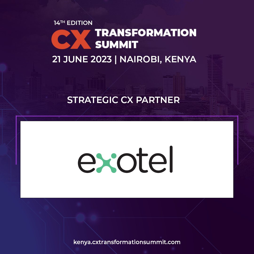 Pbi_events's tweet photo. ๐ฃ Exciting News! ๐ @Exotel has joined us as our Strategic CX Partner for the upcoming CX Transformation Kenya Edition.
๐Reserve your seats today: https://t.co/aGOJATlwiP
#cx #cxtransformation #digitalcx #digitaltransformation #customerexperience #pbi_events #kenya #cxevents https://t.co/pSuE8Z7UNc