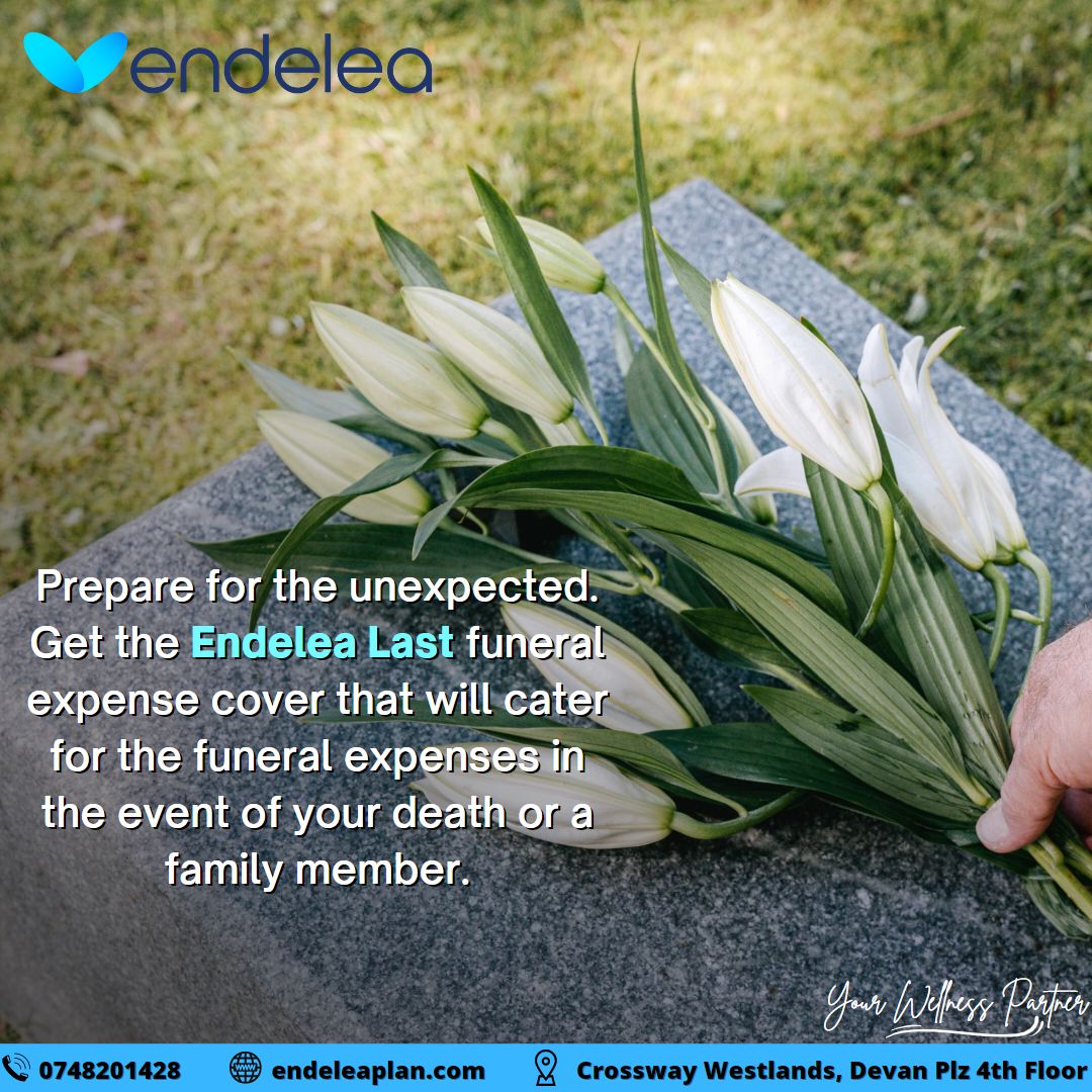 EndeleaPlan's tweet image. The Endelea Last funeral cover eases the burden of funeral costs. Sign up for Ksh.190 month &amp;amp; add up to 9 dependents.

Contact 0748201428
Download the Endelea App or dial *849*300#
#YourWellnessPartner #FuneralExpenseCover #FuneralInsurance

#Gaucho|Sabina|M-pesa|Ngong Racecourse
