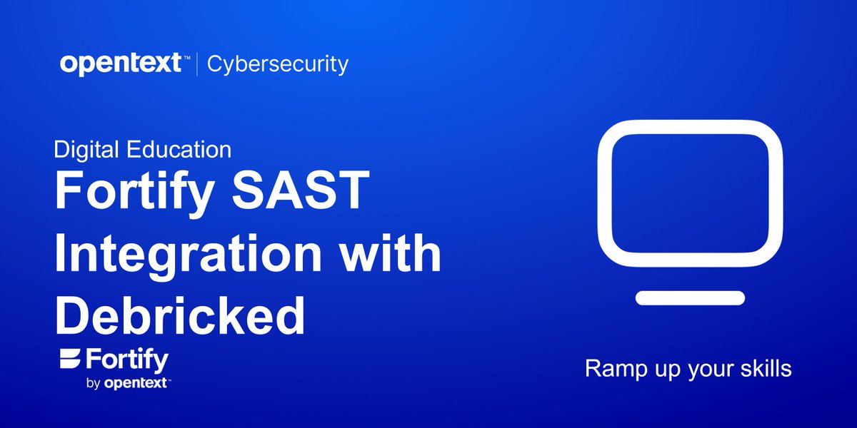 m_kader's tweet photo. Learn to utilize and integrate #Debricked into the #Fortify #SSC. This lesson teaches you how to setup and run Debricked security scans and reports, so that development doesn't get delayed, and security doesn't get compromised. Audio included. #MyCompany https://t.co/jBU7YETXVo https://t.co/uheov7IIIN