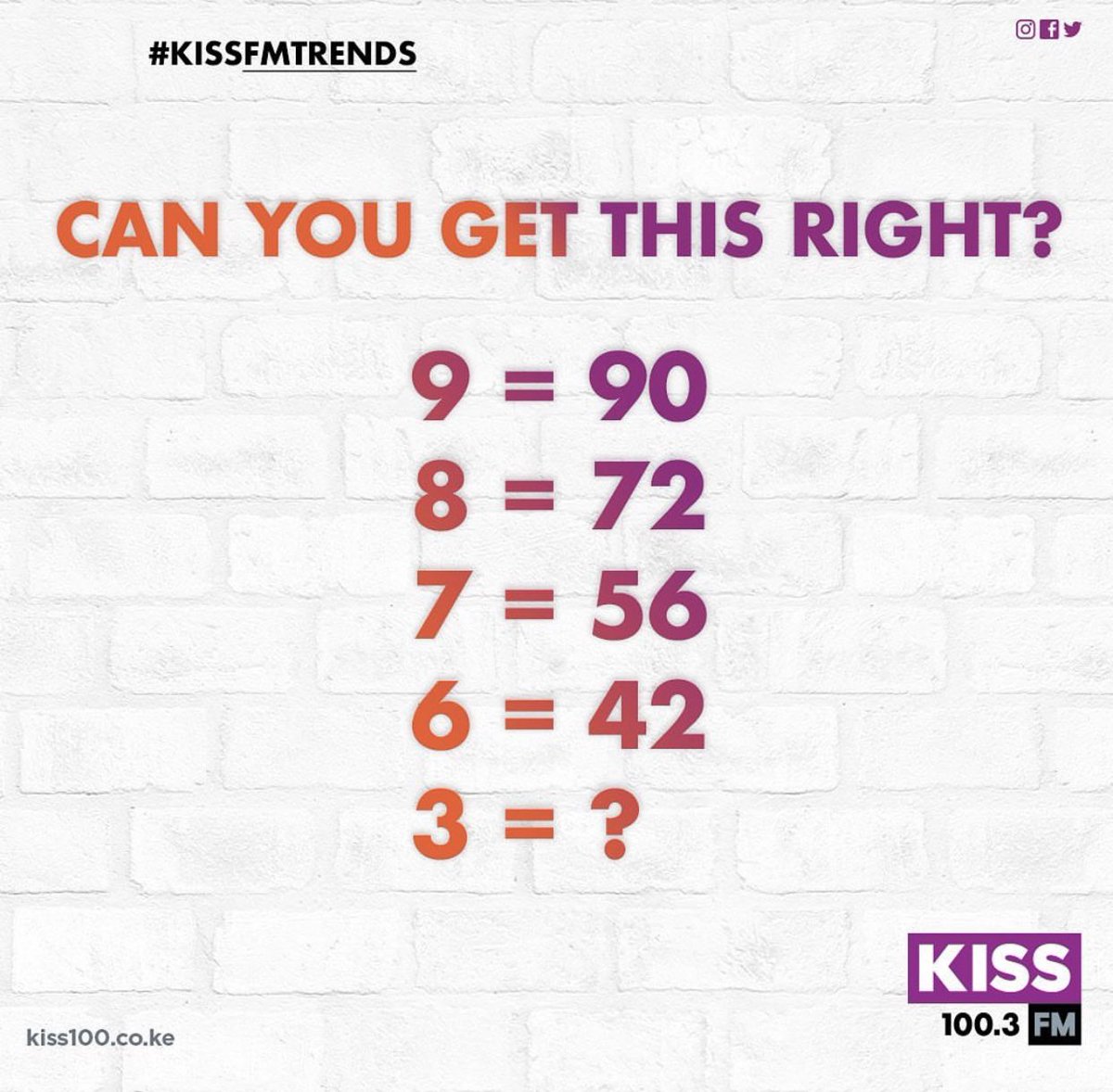 Kiss100kenya's tweet photo. How good were you in math?! 😃 Can you get this right? #ChitoAndKwambox https://t.co/fVO2axTfRm