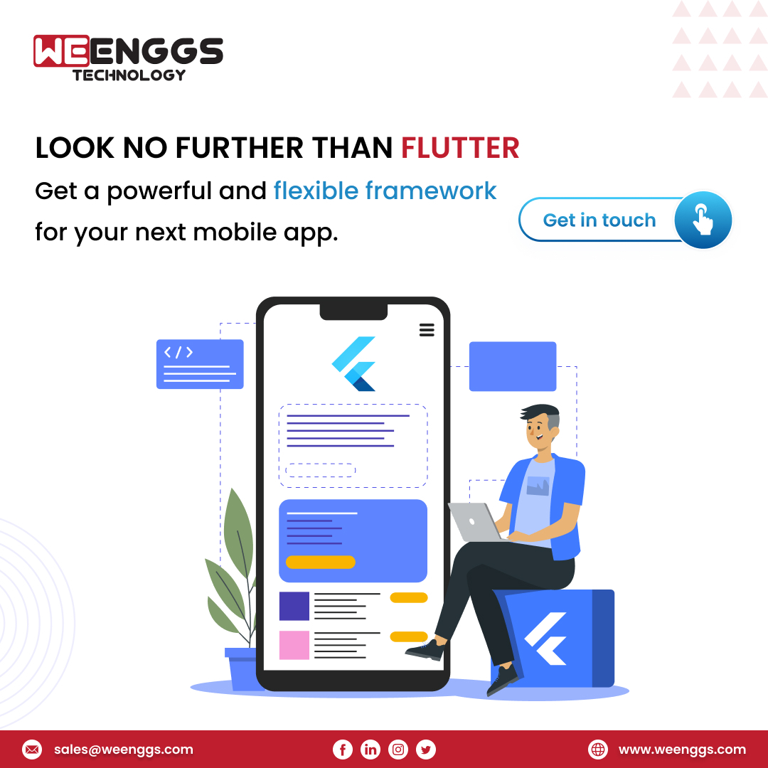 weenggs's tweet image. Flutter is the perfect choice for creating high-performance, visually appealing apps. Get in touch with us to discuss your app idea today! 

#weenggstechnology #weenggs  #iosdevelopement #flutter #mobileapps #iosapp #androidapp #androidappdevelopment