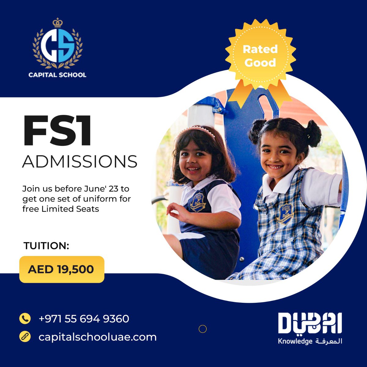 capitalschdxb's tweet photo. Discover the magic of Capital School!
Our Foundation Stage for the 2023/2024 academic session offers a nurturing and stimulating environment for your child to thrive.
Contact us via WhatsApp at 00971 55 694 9360 for more information. https://t.co/AzWEu23QJ1