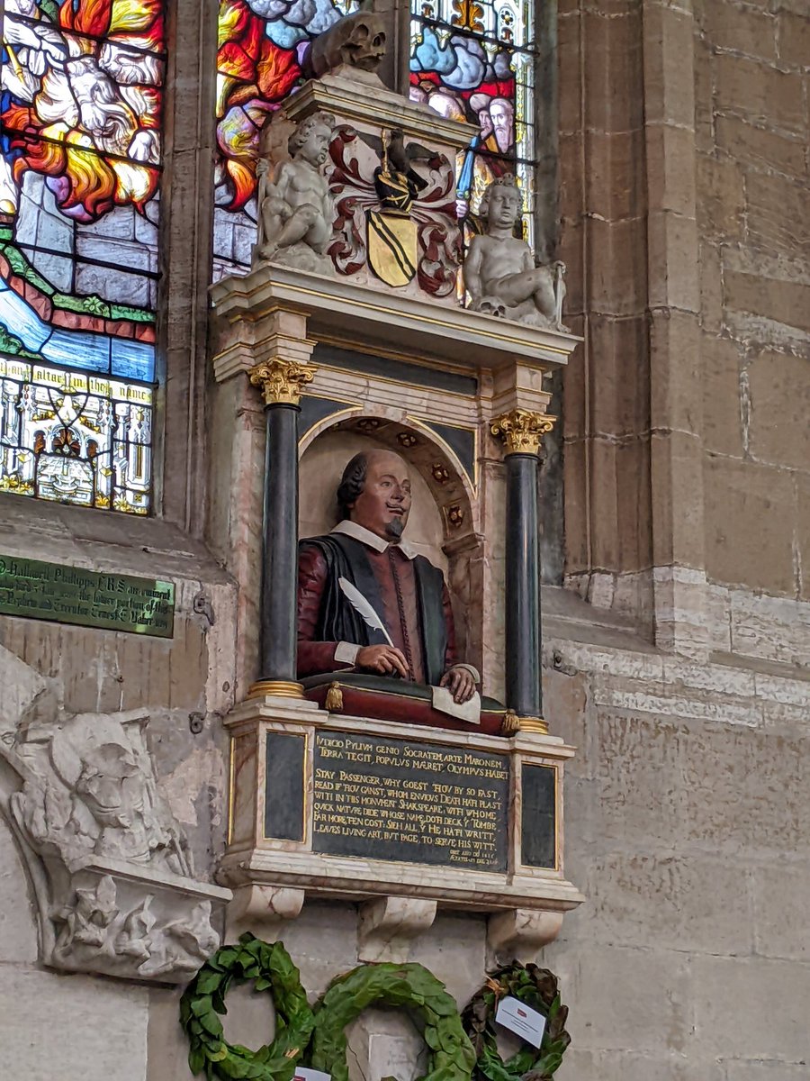 William Shakespeare in Holy Trinity church, Stratford upon Avon 
#monumentsmonday and #mementomorimonday