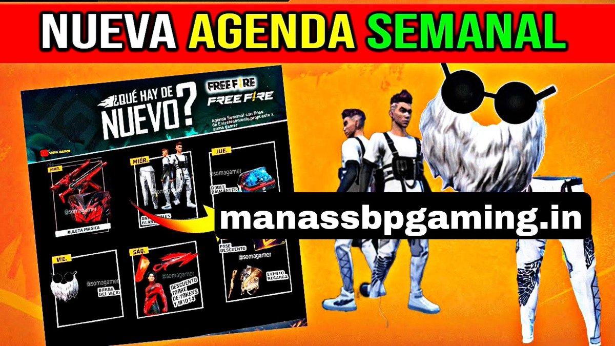 manassbpgaming's tweet photo. agenda semanal de free fire click link new details Articles😱https://t.co/KIJb671C4h

#Agenda
#Agenda21 #instagramdown #ViratKohli𓃵 #dek66 #garenafreefire #FreeFire #FreeFireMax #UnitedStates #America #games #gamers #gaming #GamingSetup #gamingcommunity  #manassbpgaming #freefir https://t.co/OQjiHX9kOz