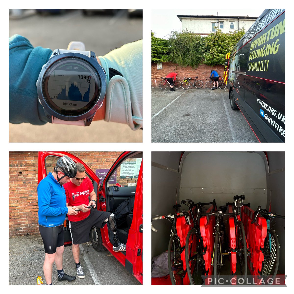 Final checks done for the last day of the <a href="/RidingThe3Peaks/">Riding the 3 Peaks</a> 64 mile bike ride with 4500 feet of elevation before they ascend  mound Snowdon, Great effort from the team from <a href="/HWFire/">Hereford & Worcester Fire and Rescue Service</a> @HWFireBGrove all for the <a href="/firefighters999/">Fire Fighters Charity</a>
#firefighters