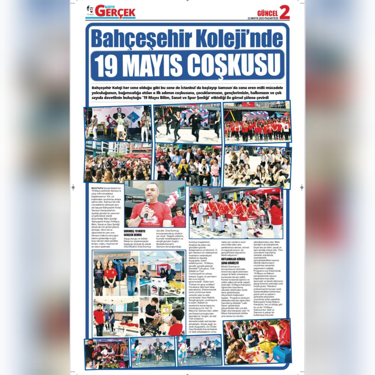 Bahcesehir_Sam's tweet photo. Bahçeşehir Koleji Samsun Kampüslerinin“19 Mayıs Atatürk’ü Anma, Gençlik ve Spor Bayramı”kapsamında düzenlemiş olduğu ve çok sayıda davetlinin katılım gösterdiği“19 Mayıs Bilim,Sanat ve Spor Şenliği” Samsun basınında geniş yer buldu.
(Samsun Gazetesi-Gerçek Gazetesi-Halk Gazetesi) https://t.co/5tlzfAQ3HF