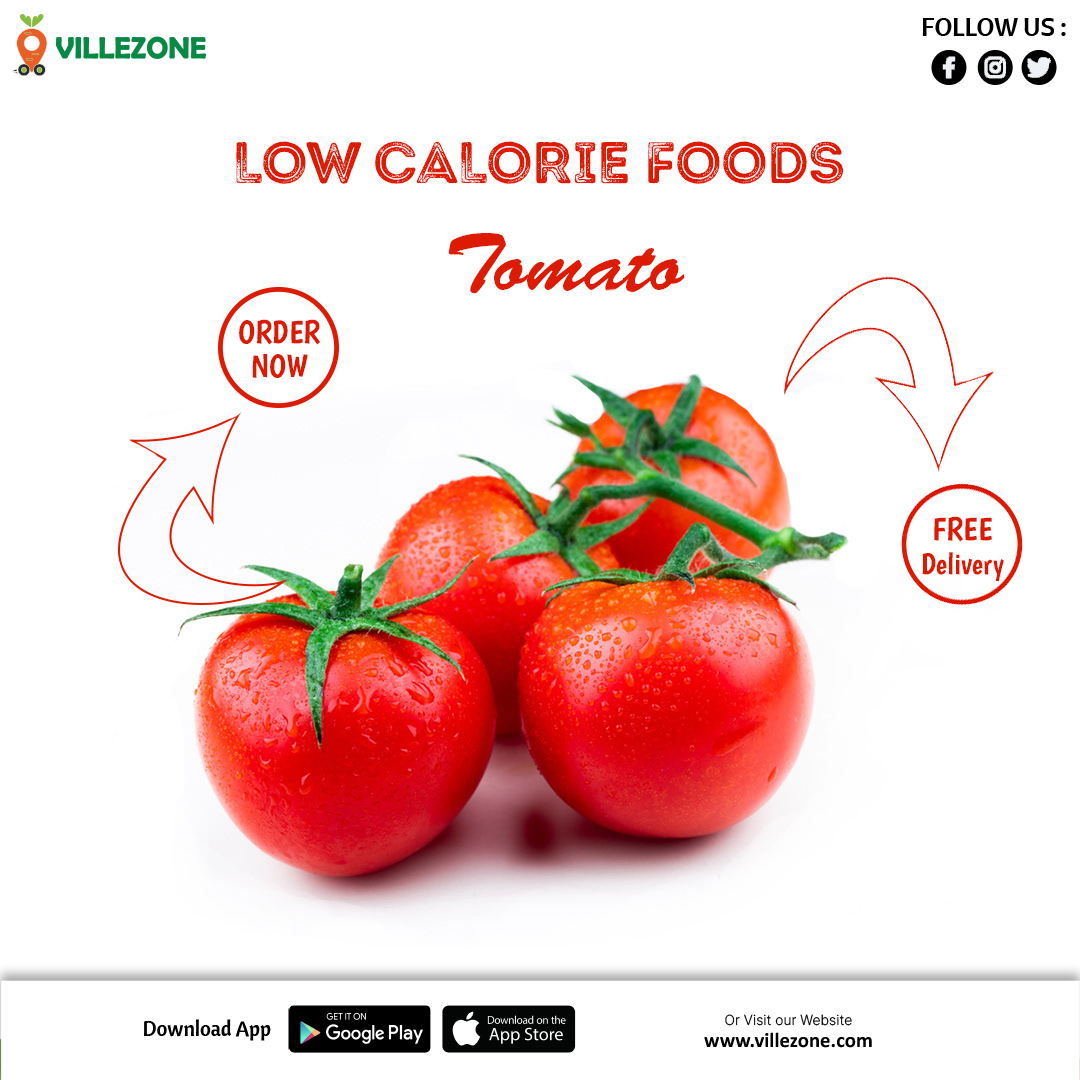 LOW-CALORIE FOODS.
#villezone #tomato #freedelivery #freeordernow #ordernow #dowloadapp #surat #suratcity