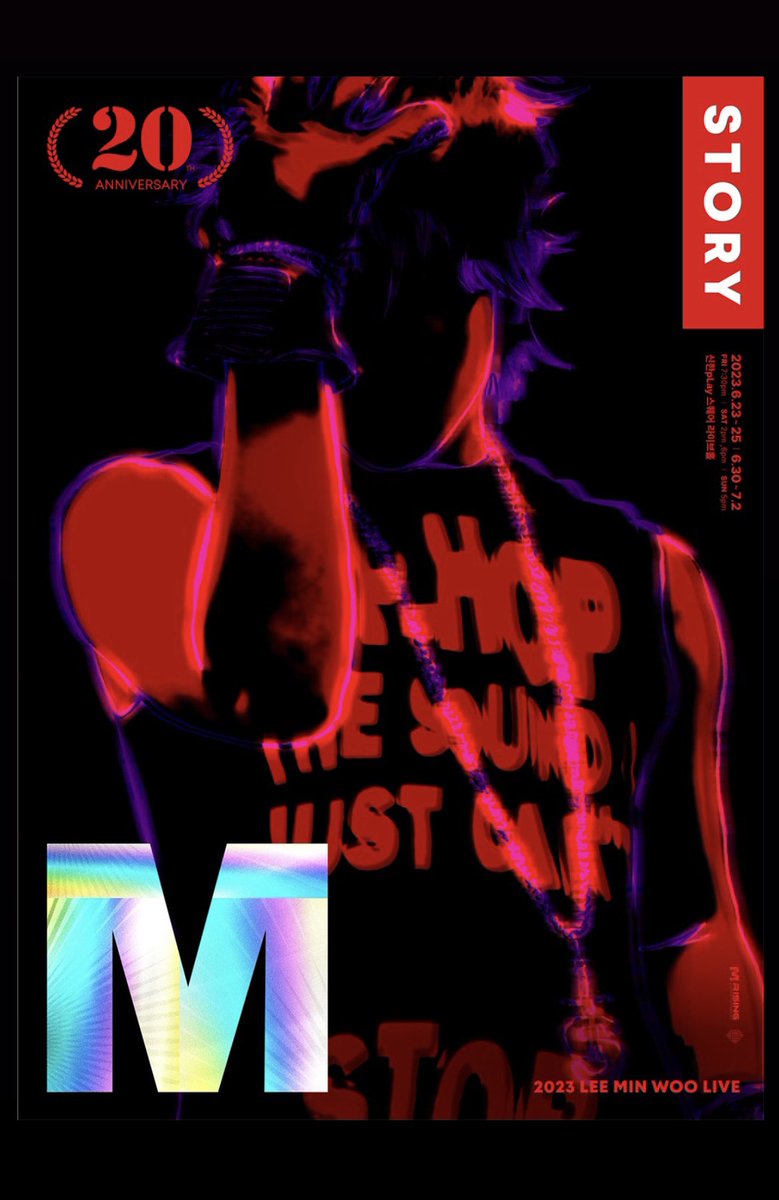 [📢]
2023 이민우 M 20th Anniversary Live "STORY"

🧡 공연일정 | 23. 06. 23(금) ~ 23. 06. 25(일)
                    23. 06. 30(금) ~ 23. 07. 02(일)
🧡 공연장소 | 신한pLay 스퀘어 라이브홀
✔️ 예매 | 인터파크 티켓 
✔️ 티켓오픈일정 | 23.05.23(화) 오후 8시 
🔗 url.kr/825zwr