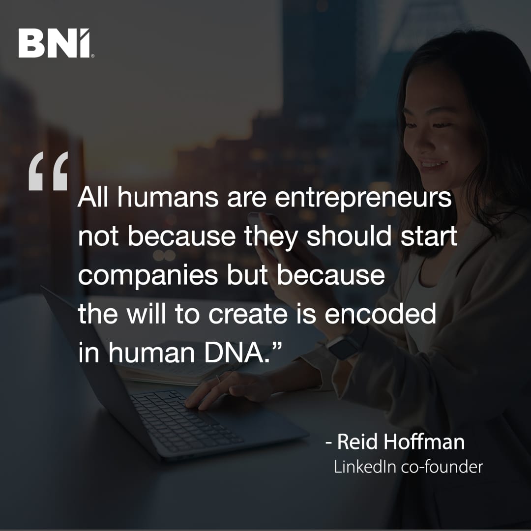 RT <a href="/BNIindia/">BNI India Official</a> #BNI #BNIDelhiSouth #ReferralsMarketing "Entrepreneurship isn't just about starting companies, it's about unleashing your inner creator. The drive to innovate and make a difference is woven into our human DNA. Embrace your entrepreneuria… "