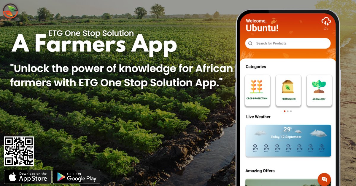 etgonestop's tweet photo. The ETG One Stop Solution App is revolutionizing your farming journey. Get customized info, weather forecasts, advisory services, and best practices. Download now 📲💡#Agriculture #Farmers 

Google Play: https://t.co/3L9IUMjiCQ 
App Store: https://t.co/3y5FcfvKZb https://t.co/vIuiYT6rgR