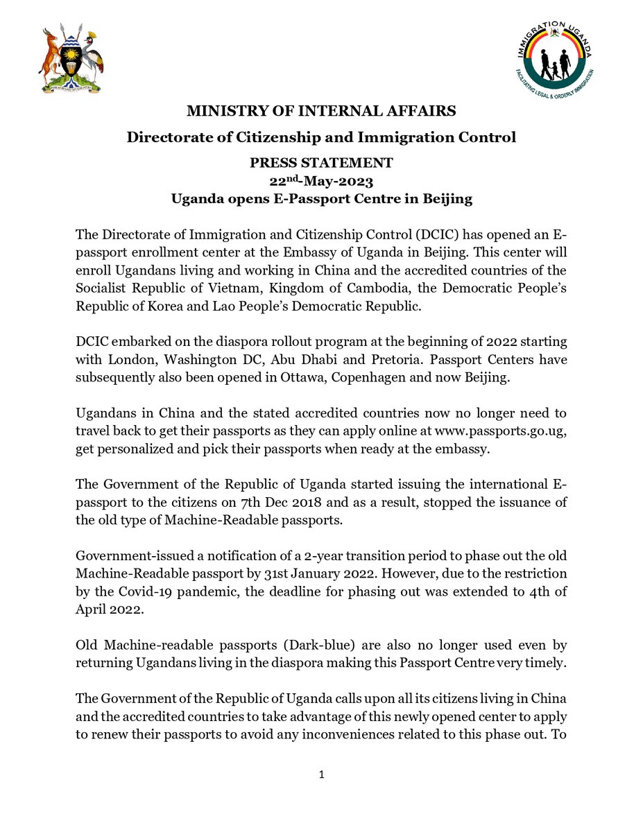 Ministry Of Internal Affairs Uganda On Twitter BEIJING PASSPORT ministry-of-internal-affairs-uganda-on-twitter-beijing-passport