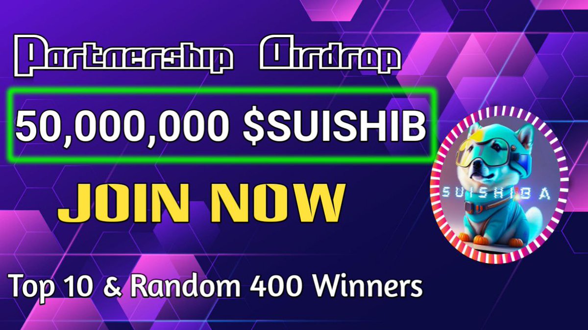 🚀 Airdrop: Suishiba
💰 Value: 50,000,000 $SUISHIB
👥 Referral: +20 Entries
📅 End Date: 30th May, 2023
🏦 Distribution Date: TBA

🎐 Airdrop Link: t.me/AirdropsGun/25…

@suishibatoken #AirdropsGun #Suishiba #Meme #Airdrop #DYOR #NFA #Cryptocurrency #SUI