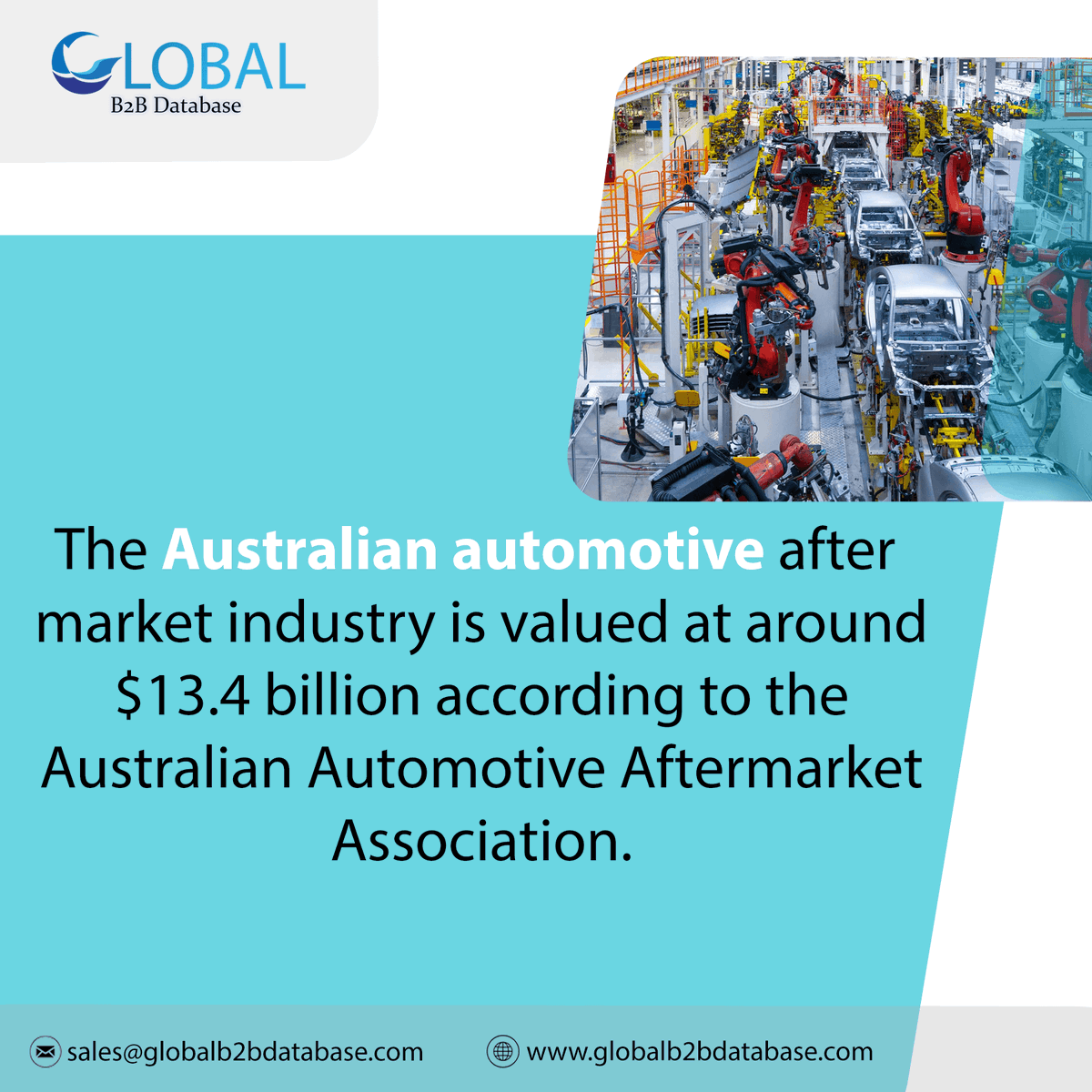 DatabaseB2b's tweet image. Australian automotive aftermarket industry 
For more information, globalb2bdatabase.com or contact us at sales@globalb2bdatabase.com
#automotiveaftermarket #marketresearch #businessgrowth #automotiveindustry #automotivemarketing