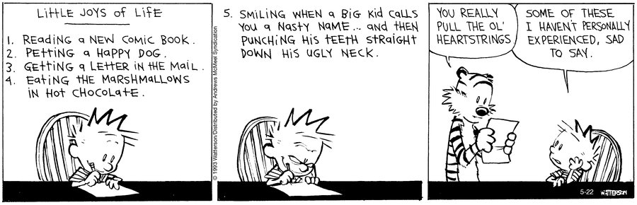Calvin and Hobbes by Bill Watterson for Mon, 22 May 2023

#Calvin #CalvinandHobbes #Comics #DailyComics #CalvinHobbes