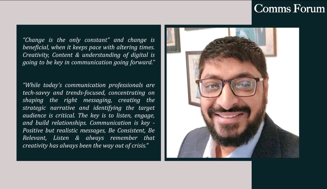 Probasibangali's tweet photo. Thanks #CommsForum for featuring my thoughts in your weekly #leaderSpeak column
“Change is the only constant” and change is beneficial, when it keeps pace with altering times. Creativity, Content & understanding of digital is going to be key in communication going forward. https://t.co/FBfYGanzzW