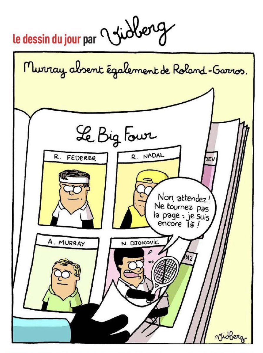 Le dessin ✍️ de <a href="/Vidberg/">Martin Vidberg</a> dans <a href="/lequipe/">L'Équipe</a> du jour 🎾🎾🎾
<a href="/rolandgarros/">Roland-Garros</a>