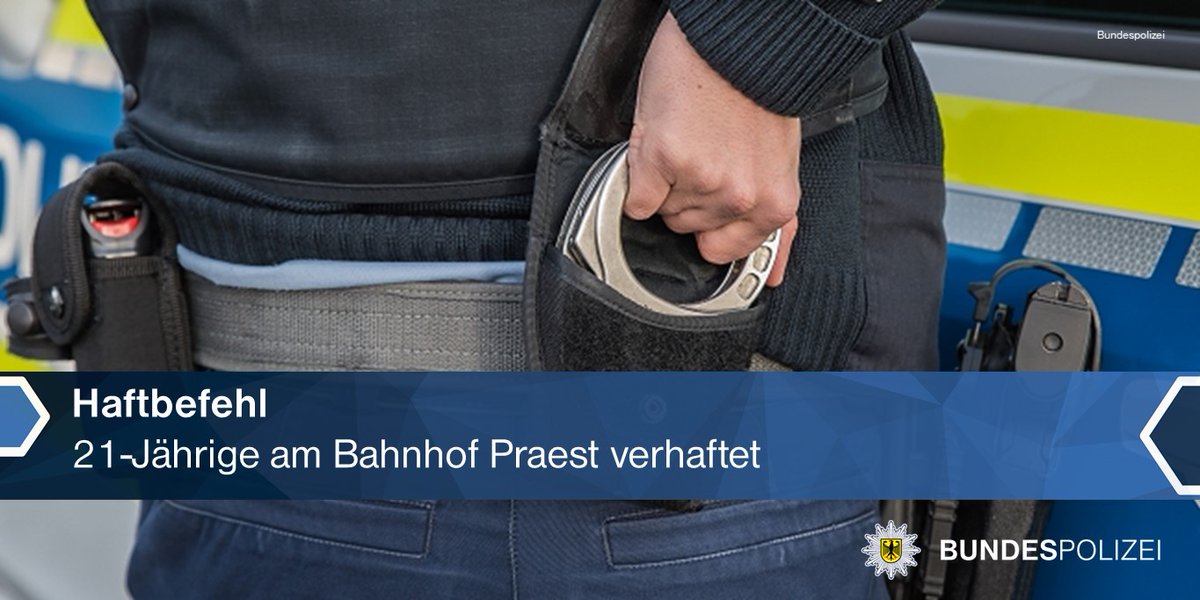 bpol_nrw's tweet photo. #Bundespolizei vollstreckt #Haftbefehl am #Bahnhof in #Praest. Eine 21-jährige #Bulgarin wurde durch die #Staatsanwaltschaft #Stuttgart wegen #Sachbeschädigung gesucht und muss nun 25 Tage in das Gefängnis.
🗞️https://t.co/4sQItuzdbg
*Eß. https://t.co/Qt4GrrHqwg