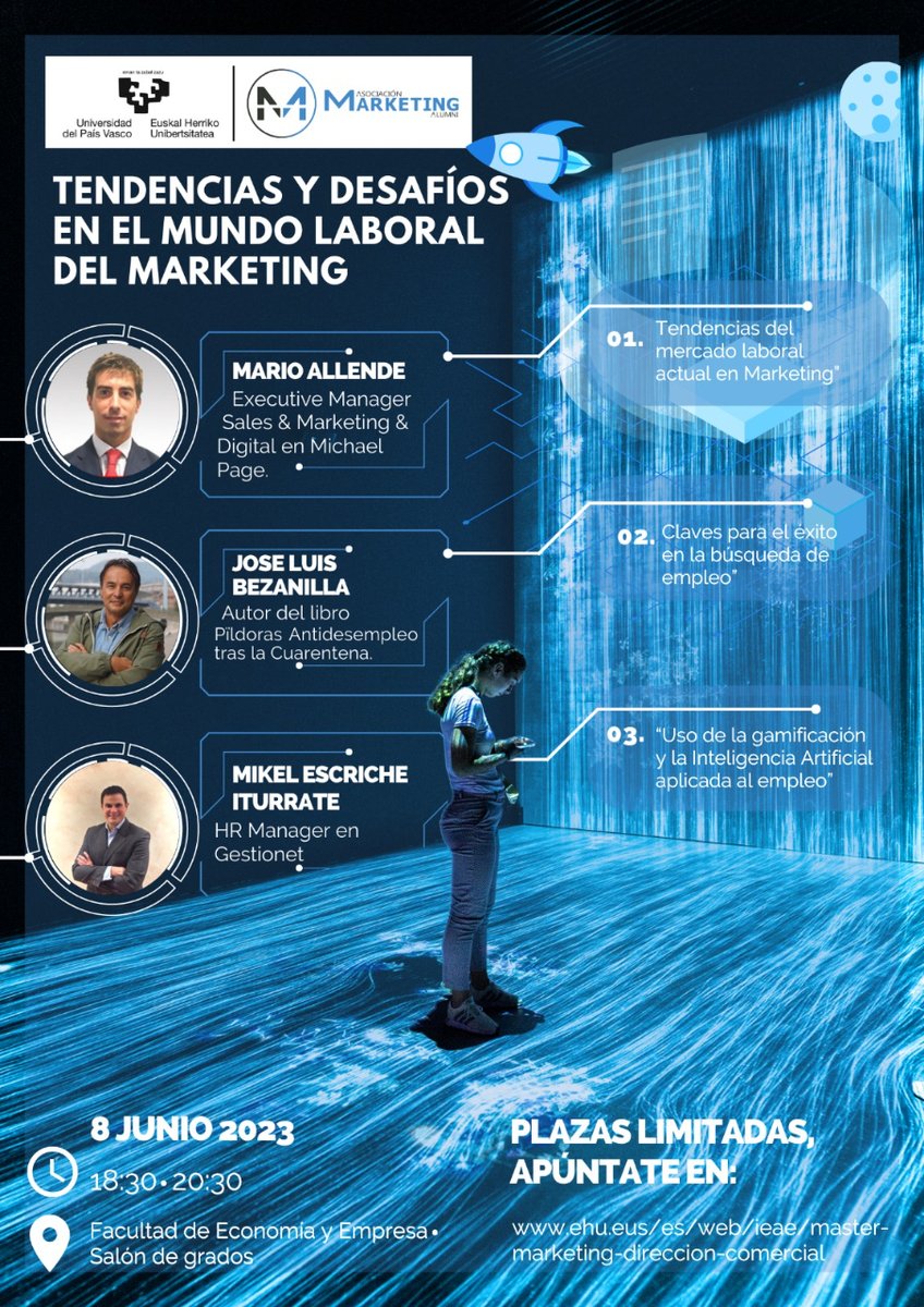 Todavía quedan plazas para la jornada del 8 de Junio sobre "tendencias y desafíos en el mundo laboral del marketing". 
Más información 👉 ehu.eus/es/web/ieae/ma…
Inscripciones 👉 ehu.eus/es/web/forms/s…
#upvehu @marketing
