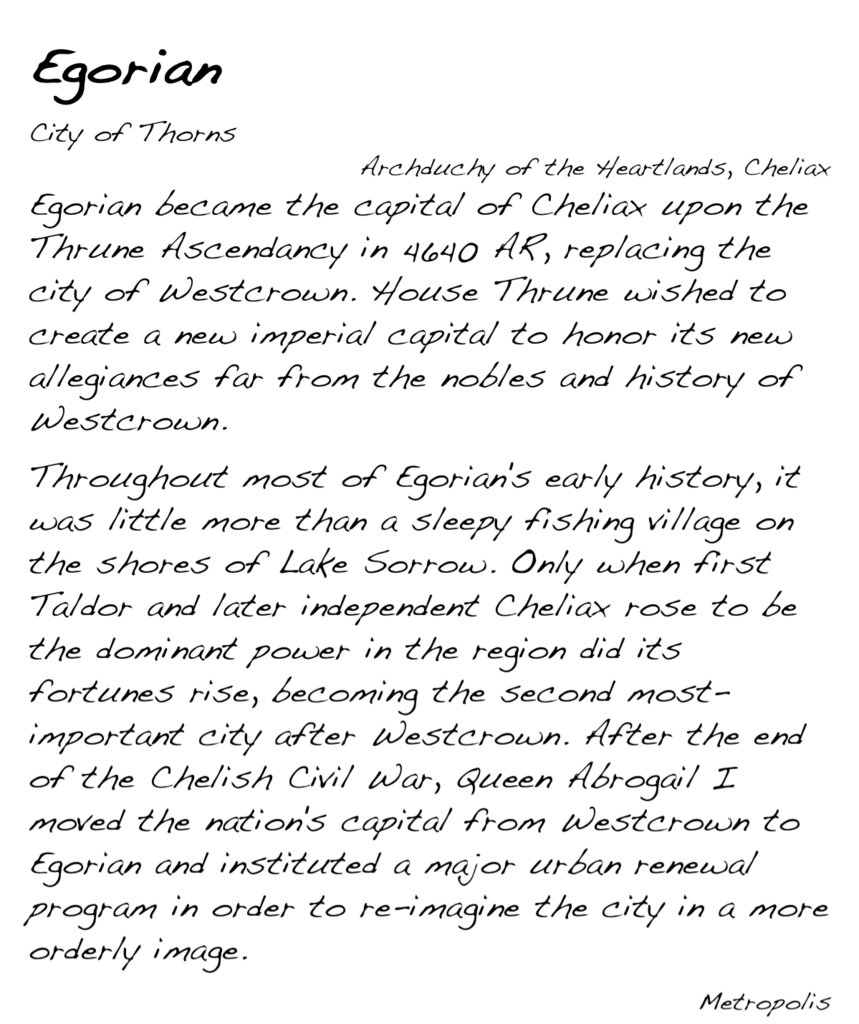 GolarionToday's tweet photo. Egorian, Archduchy of the Heartlands, Cheliax
https://t.co/dfMfIUxqtB
#Egorian #ArchduchyoftheHeartlands #Cheliax #CityofThorns #ThruneAscendancy #4640AR #Westcrown #Thrune #LakeSorrow #ChelishCivilWar #AbrogailThruneI https://t.co/zmgdI2XV8A