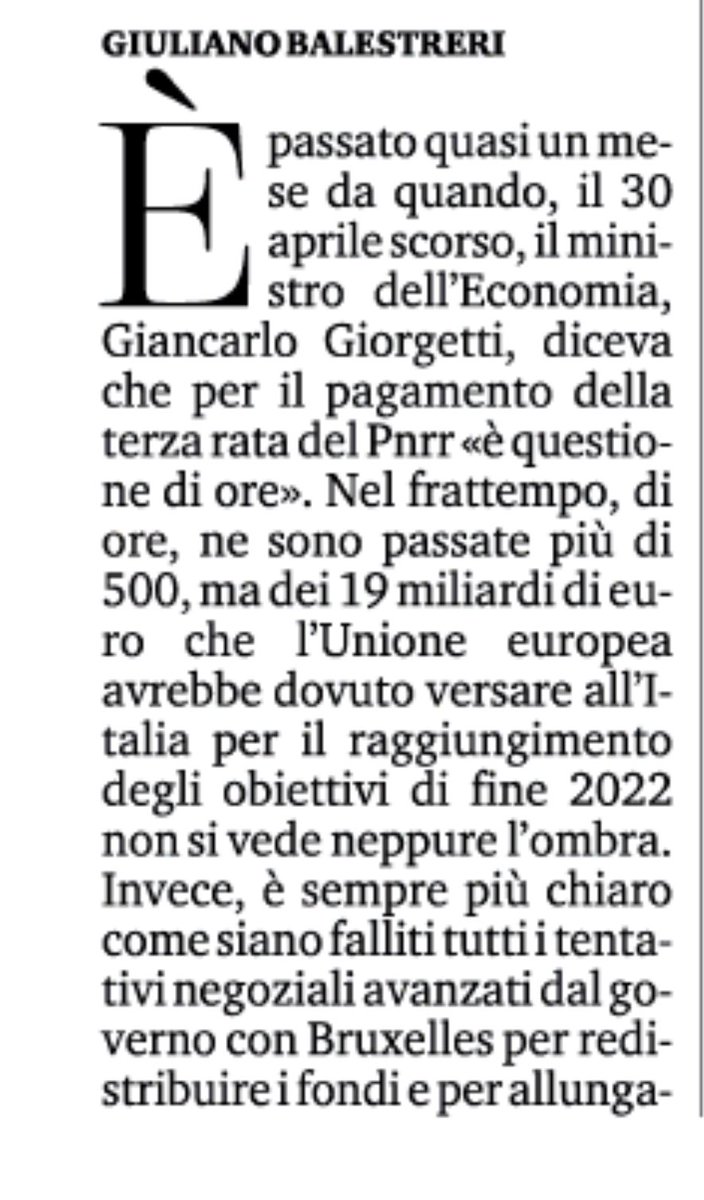 Ve lo ricordate il Pnrr?

(⁦<a href="/Gibadiplomatico/">Giuliano Balestreri</a>⁩ su ⁦<a href="/LaStampa/">La Stampa</a>⁩ )
