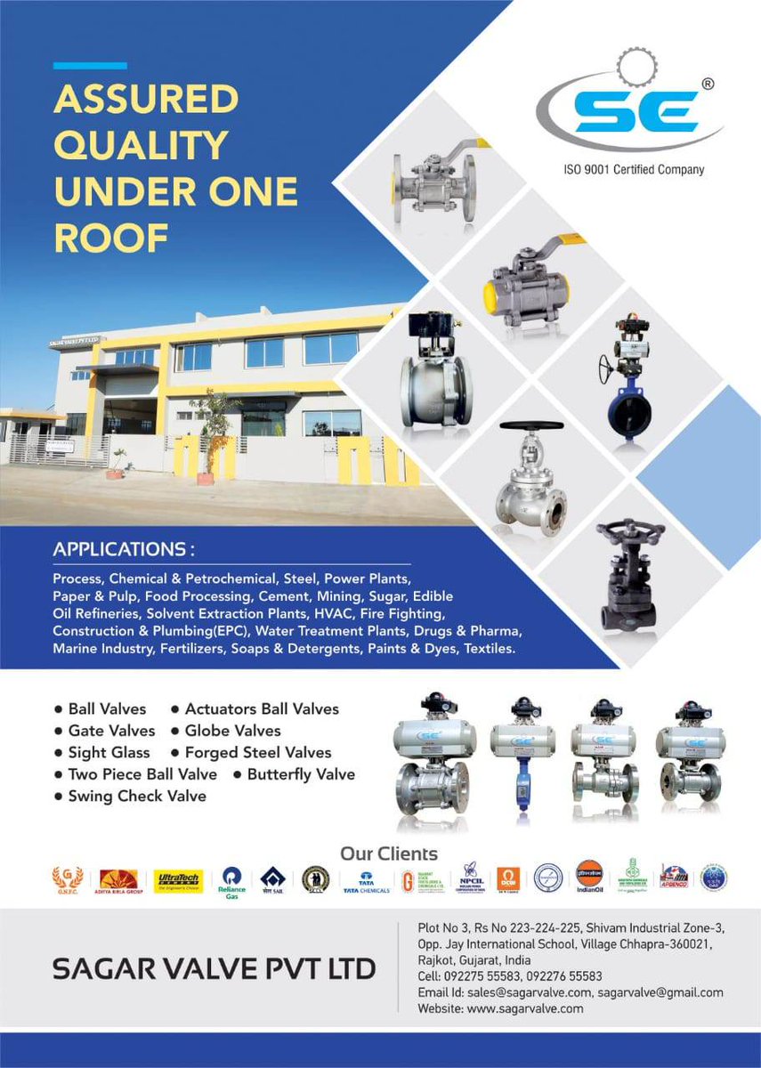 sagarvalve's tweet photo. #ballvalve #valvemanufacturer #sagarvalve #sagarvalve #SE #valves #automation #makeinindia #rajkot #gujarat #india #export #manufacturer #Valves #SEbrand #valvemanufacturers #ballvalves #Gatevalves #globevalves #butterflyvalves #globevalve #gatevalve #forgedsteelvalve #valve https://t.co/CRFO4YztKF