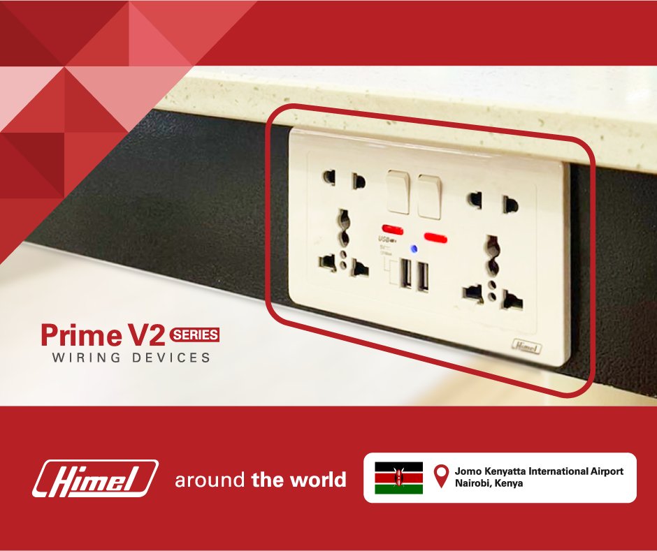 𝐇𝐢𝐦𝐞𝐥 𝐩𝐫𝐨𝐝𝐮𝐜𝐭 𝐬𝐩𝐨𝐭𝐭𝐞𝐝! Our Prime V2 series of wiring devices are installed at 𝐉𝐨𝐦𝐨 𝐊𝐞𝐧𝐲𝐚𝐭𝐭𝐚 𝐈𝐧𝐭𝐞𝐫𝐧𝐚𝐭𝐢𝐨𝐧𝐚𝐥 𝐀𝐢𝐫𝐩𝐨𝐫𝐭, 𝐊𝐞𝐧𝐲𝐚.
.
#Himel #Electric