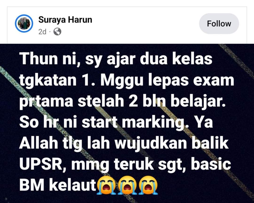 faizedzahar's tweet photo. Eloklah cikgunya sekali ambil UPSR semula nanti. 

Mengeja serupa tak cukup jari. Bahasa rojak. https://t.co/880ePuH3Hp