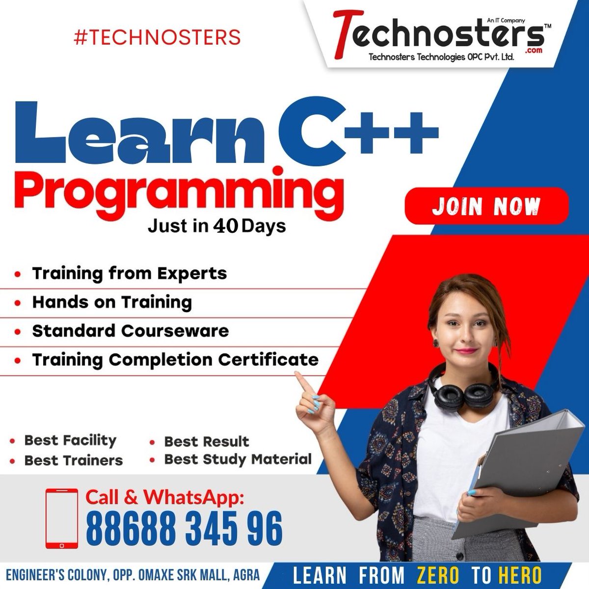 technosters's tweet photo. Complete Batch of C++ Programming Start From

🧑‍🎓Learn From Zero to Hero

👉 Join Now!

📞Call us for more information📳: +91-88688 345 96

📌Location: Engineer's Colony, Opp. Omaxe SRK Mall, Agra

Click Here for the Map: https://t.co/ztaGreMJlW

👉 https://t.co/VEIw3CxwLF https://t.co/TSk8KLJmvP