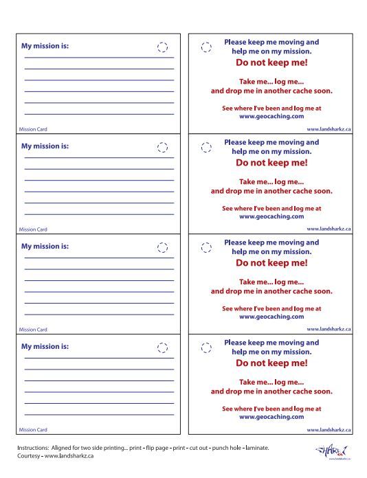 Mission cards for your #geocaching trackables pinterest.com/pin/3588806640…