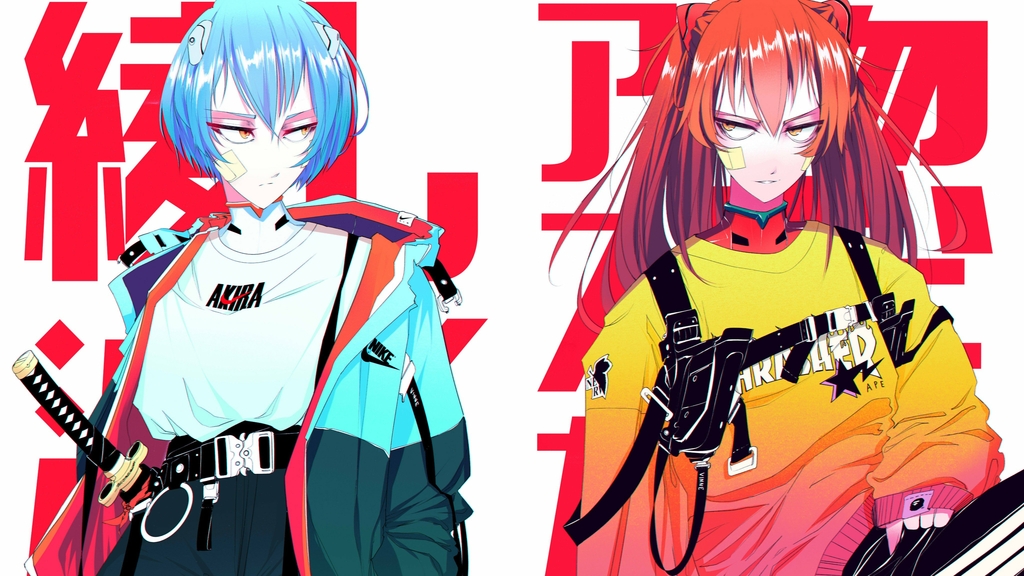 Otakurox's tweet photo. ♥ Ayanami Rei, Asuka Langrey Soryu [Neon Genesis Evangelion] (7680x4320) ♥ https://t.co/udADbU1lA0