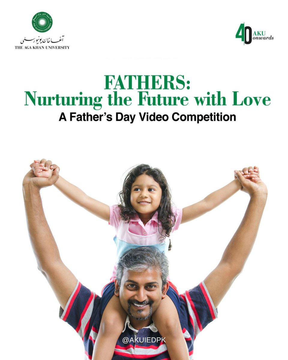 akuiedpk's tweet photo. 👨‍👦COMPETITION ALERT👨‍👧
This Father’s Day, we invite fathers of children aged 0-5 years to share a video (no longer than 1 minute) that celebrates their critical role in their children's development right from early years. 

Learn more👉https://t.co/j9aAXP694r

#aku #pakistan https://t.co/8ocypL860y