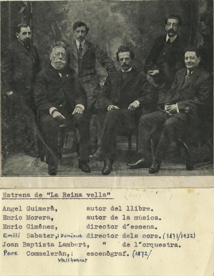 cdmae_it's tweet image. #Taldiacomavui de 1865 neix el músic i compositor català #EnricMorera.

El recordem com a compositor de La reina vella, de #Guimerà, estrenada el 16 gener 1908 al Principal, amb el rebut original que signà pels drets de la representació al teatre.

📸Autors i responsables estrena