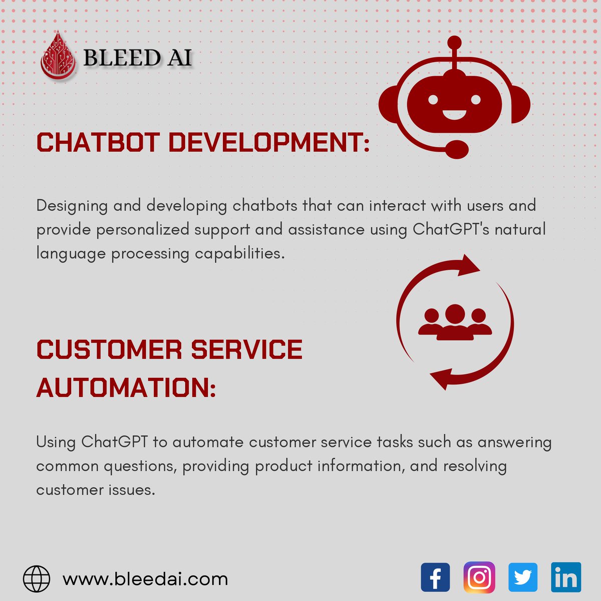 bleedai92's tweet photo. πIntroducing Bleed AI's Revolutionary AI-Powered #chatgpt Development Services backed with Large Langauge Models. π¬
π Booked a Free Consultation Call Now!
https://t.co/kARSj0mCZ1
Let's shape the future together!
#bleedai #ChatGPT #InnovationUnleashed https://t.co/gfMOaqrgMS