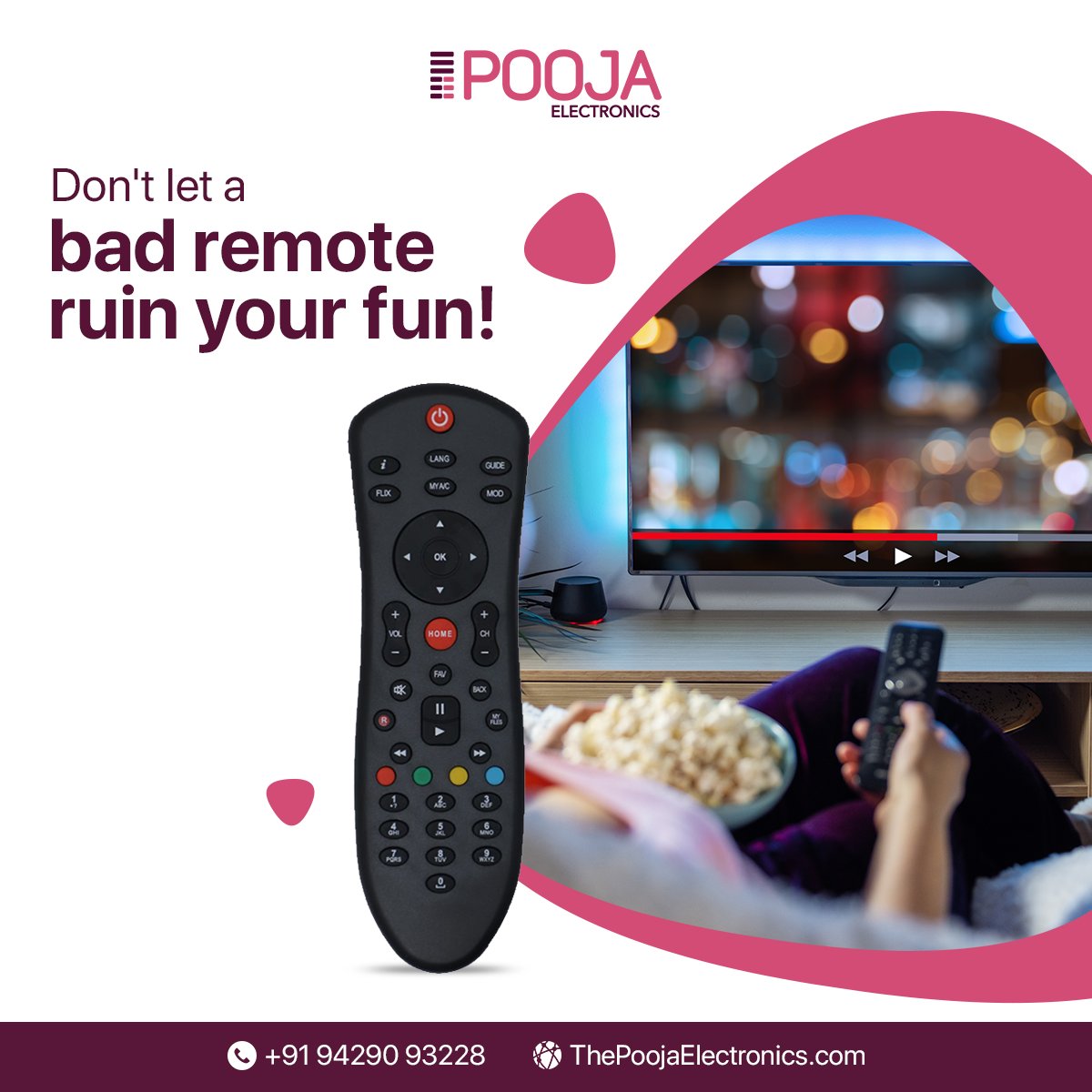 PoojaElectroni3's tweet image. This remote makes your binge-watching sessions more enjoyable 🙌🏻📺.

#poojaelectronics #mobileaccessories #tvremotecontrol #tvremote #checklist #mastery #keyboardandmouse #mobileaccessoriesindia #gadgets #TVremote #bingewatching #homeentertainment #Netflixandchill #keyboard