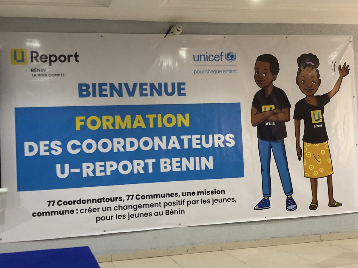 sannibio1's tweet photo. La session de formations des coordonnateurs vous envoie son p’tit coucou en direct de Cotonou. Nous vous invitons à vous connecter sur les différents canaux de U-report Bénin et de l’UNICEF Bénin pour nous suivre 
#Uactionsforchange
#UReporter229Fier
#UReportBeninEmpowerment https://t.co/oc1YallhTF