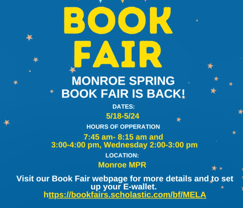 vecindadMELA's tweet photo. Hey #vecindadmela,
Send book money with your scholar today!  The book fair will be open May 18th-May 24th. Please see flyers for specific hours. Classes will also be visiting during the day. We hope to see you there!!
https://t.co/8b9I5Wjt1c https://t.co/6pYM47MtIz